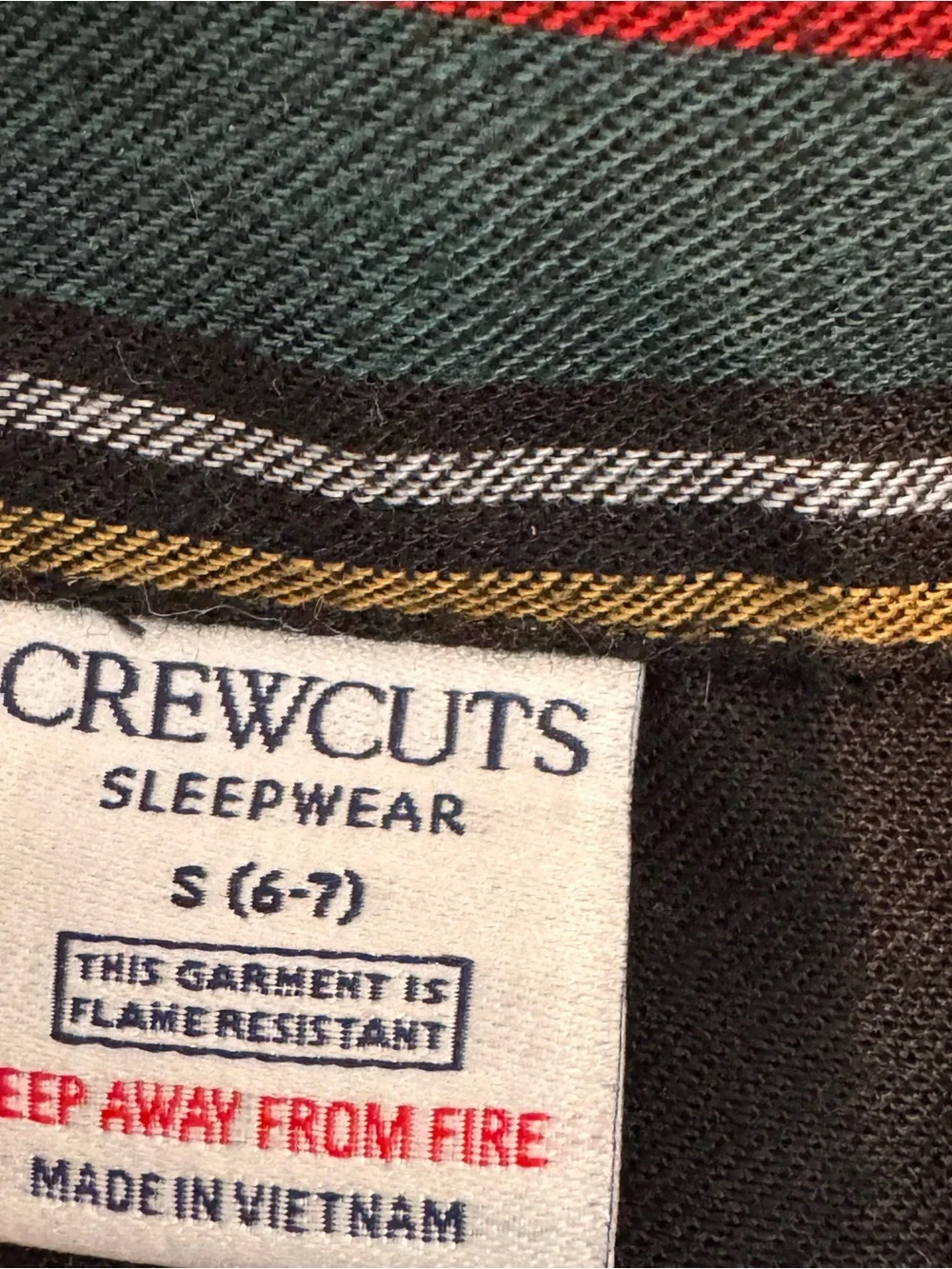 J.Crew Crewcuts Black Stewart Tartan Plaid Pajama Set Kids 6-7 Holiday